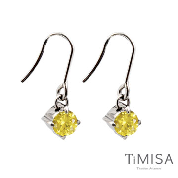 TiMISA《純淨光芒-活力黃》純鈦耳環