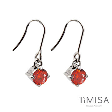 TiMISA《純淨光芒-熱情紅》純鈦耳環