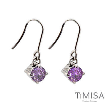 TiMISA《純淨光芒-神秘紫》純鈦耳環