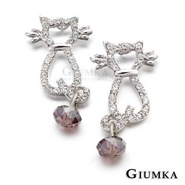 【GIUMKA】貴氣貓咪耳針式耳環MF176-2