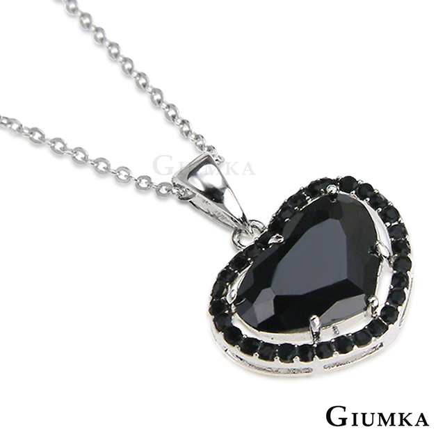 【GIUMKA】黑色愛心鋯石項鍊 MN194-1