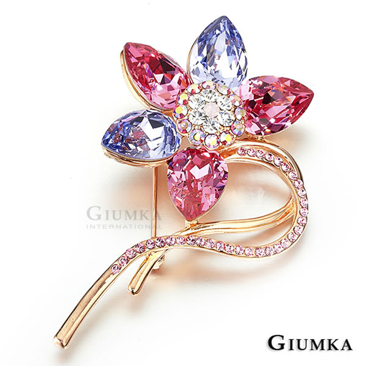 【GIUMKA】山茶花粉紫水晶胸針 (粉色) MK006-1