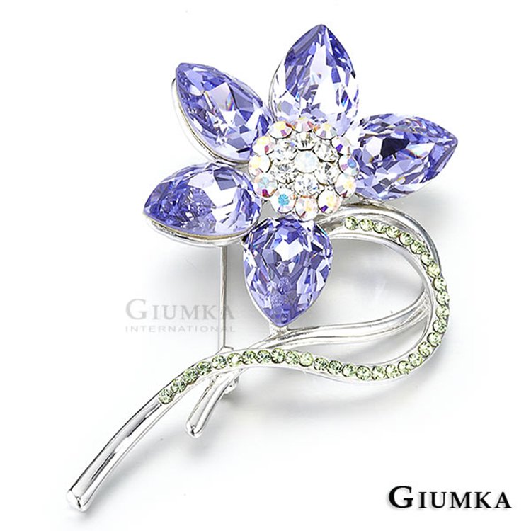 【GIUMKA】山茶花紫水晶胸針 (紫色) MK006-2