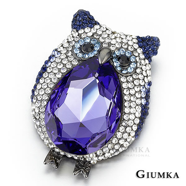 【GIUMKA】貓頭鷹物語紫水晶胸針 MK009