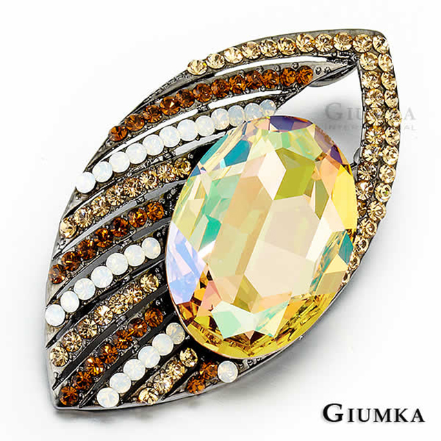 【GIUMKA】璀璨時刻水晶胸針 (黑金) MK017-2