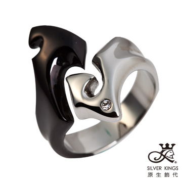 原生飾代SilverKings-太極-頂級白鋼工藝戒指