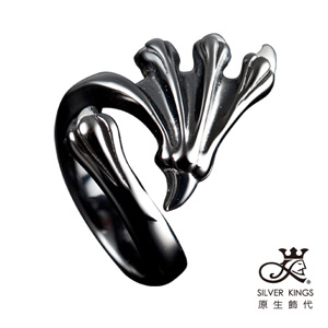 原生飾代SilverKings-舞爪之一-黑色-頂級白鋼工藝戒指