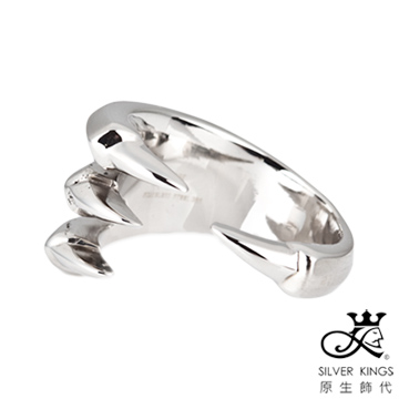 原生飾代SilverKings-舞爪之二-白色-頂級白鋼工藝戒指