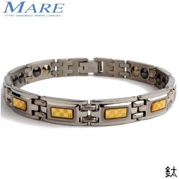 【MARE-純鈦系列】：金箔菱格(金屬鍺)窄 +同款吊飾項鍊 款