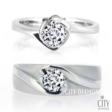 City Diamond『玫瑰心情』30分鑽石對戒