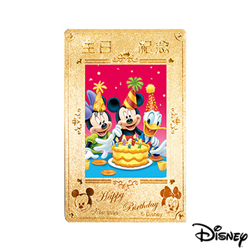 迪士尼金飾 Disney迪士尼黃金生日紀念相片 0.3錢
