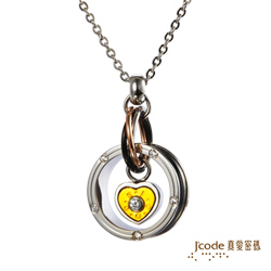 【真愛密碼】J’code《愛情擁抱∼女》『金+鋼項鍊』