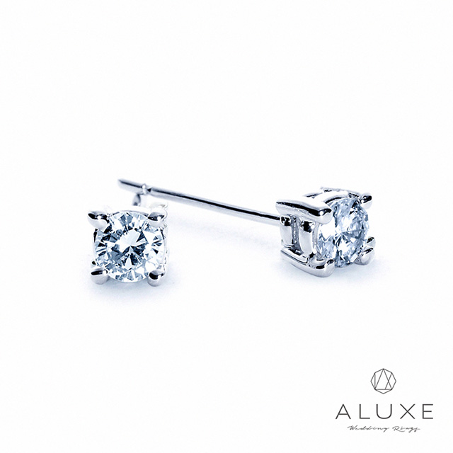 【ALUXE 亞立詩鑽石】總重 0.50克拉 四爪單顆美鑽耳環