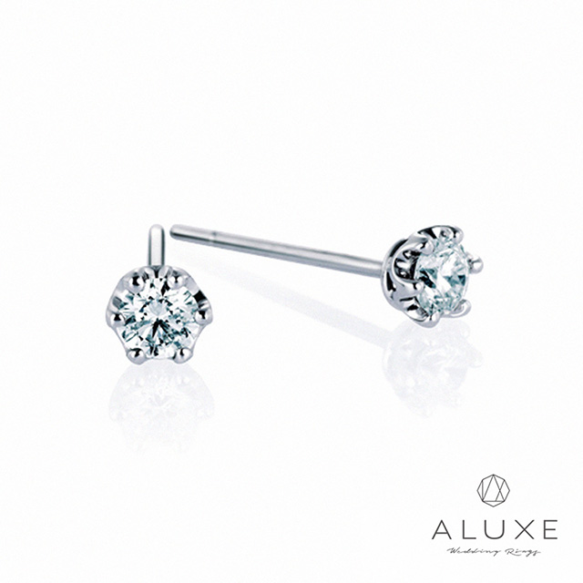 【ALUXE 亞立詩鑽石】總重 0.25克拉 六爪單顆美鑽耳環