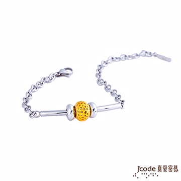 J’code真愛密碼 幸福情網黃金+純銀+白鋼手鍊