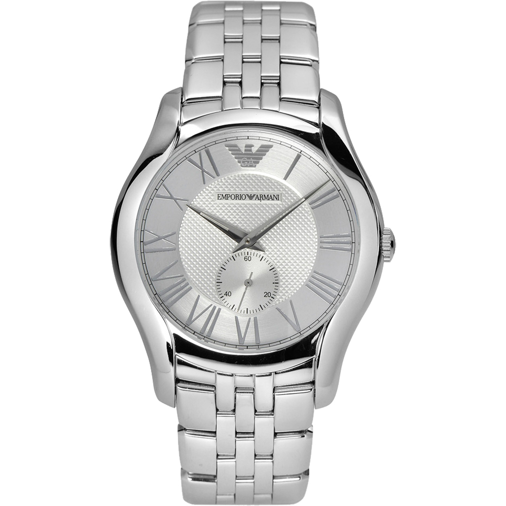 ARMANI Classic 羅馬時尚小秒針腕錶-銀 AR1788