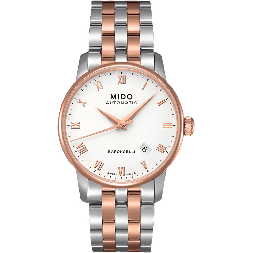 MIDO Baroncelli 復刻羅馬機械腕錶-(M86009N61)半金