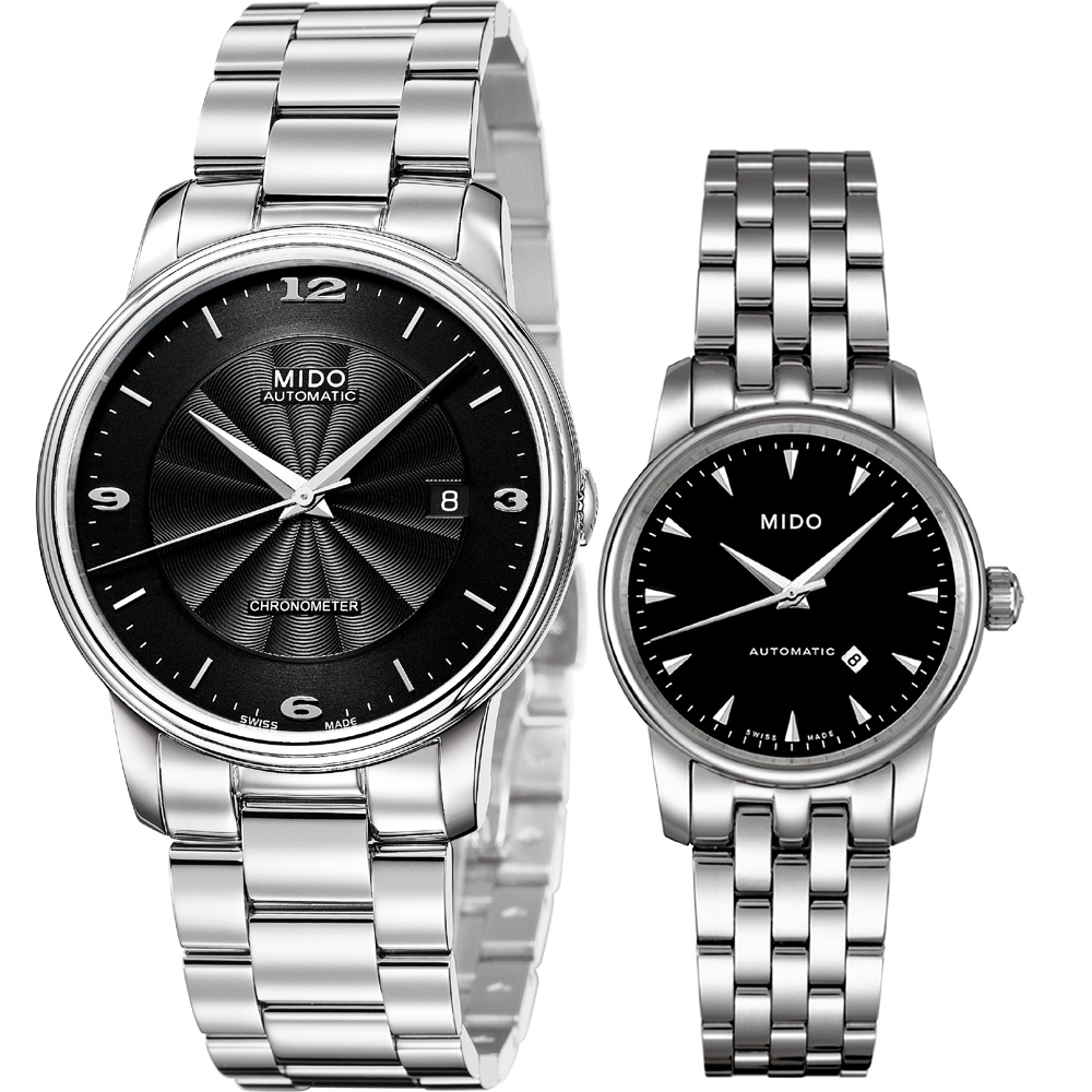 MIDO 經典時尚雅緻機械對錶(M0104081105700+M76004181)-黑