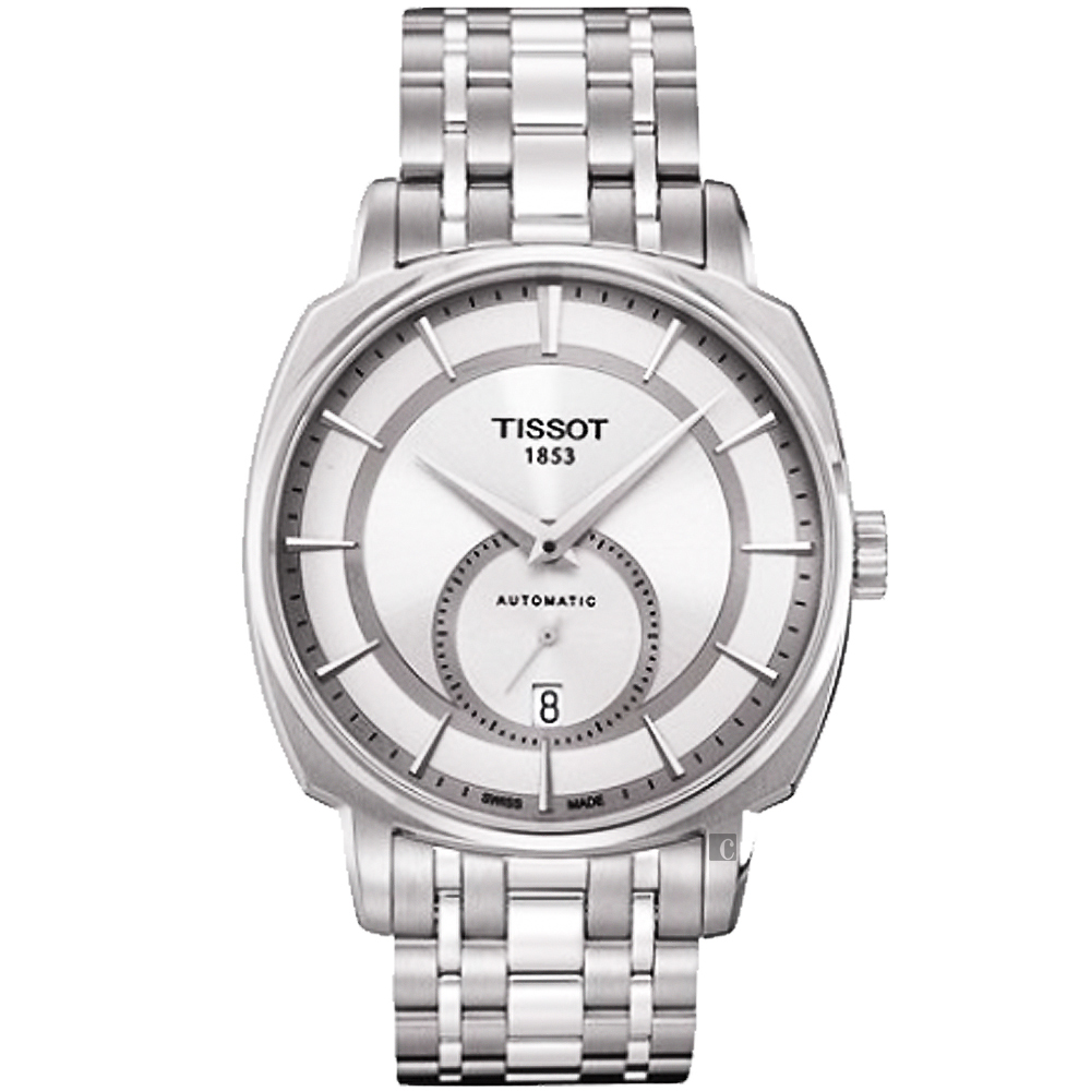 TISSOT T-Lord 獨立小秒針機械腕錶(T0595281103100)-銀/40mm