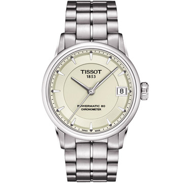 TISSOT T-Classic Luxury 天文台認證機械腕錶-銀/33mm(T0862081126100)