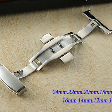 便利雙向彈壓式不鏽鋼摺疊扣(22mm.20mm.18mm.16mm.14mm.12mm.10mm)