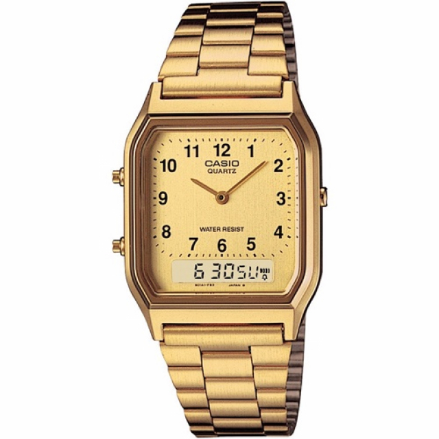 CASIO 金色年華成熟都會時尚腕錶-數字款/29.5mm
