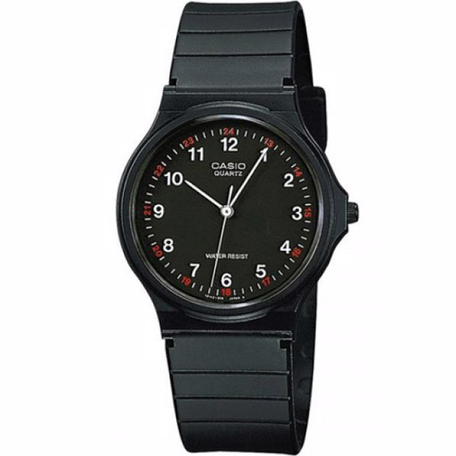 【CASIO 卡西歐】極簡時尚指針石英錶-黑-MQ-24-1B