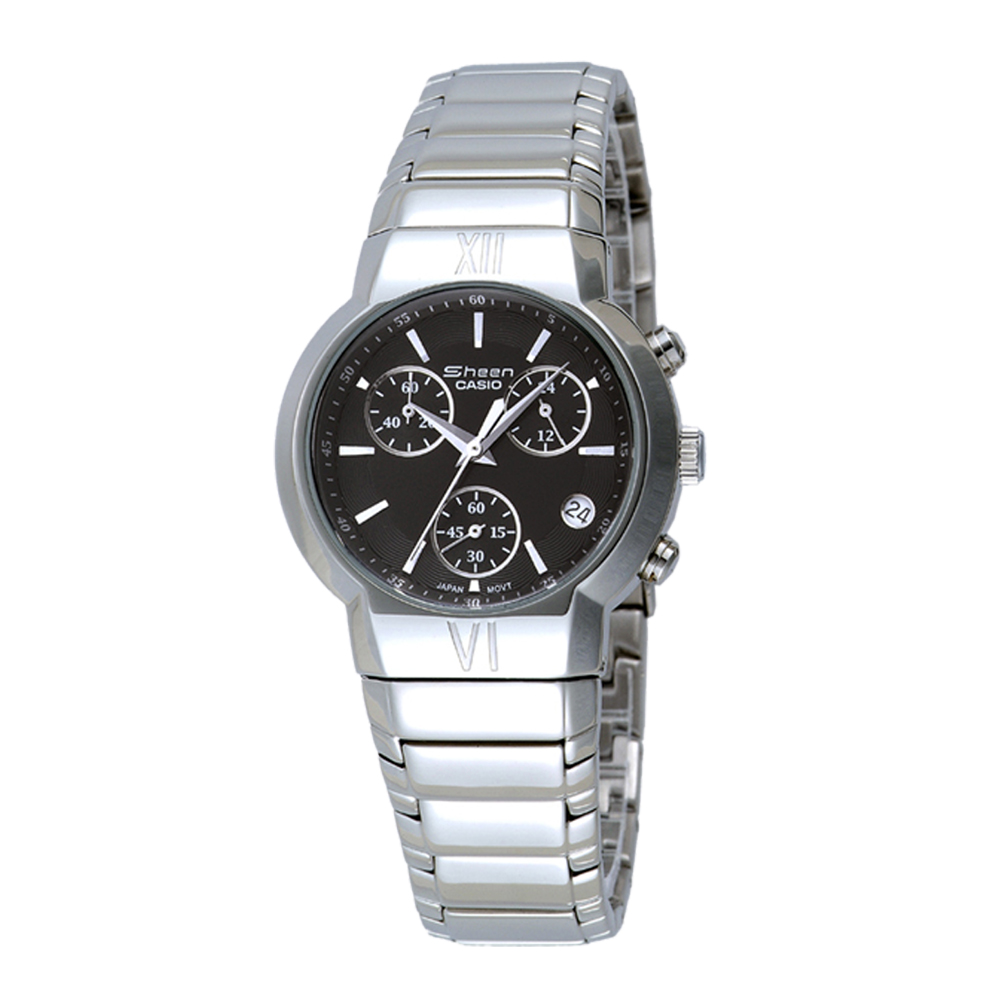 CASIO SHEEN系列 簡約三眼計時腕錶