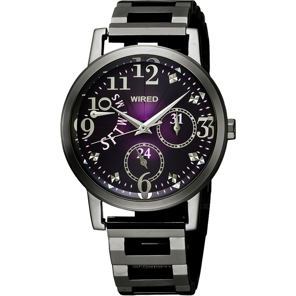 WIRED f 日系時尚神秘美人腕錶(5Y66-X005T)-IP黑