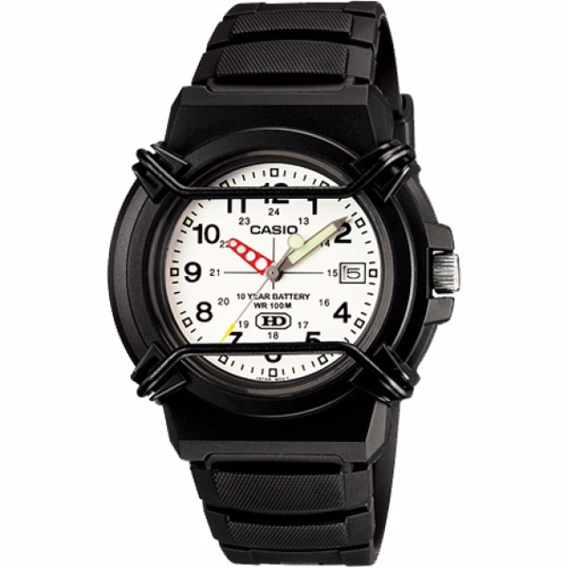 CASIO 流行時尚指針休閒腕錶-白面-HDA-600B-7BVDF