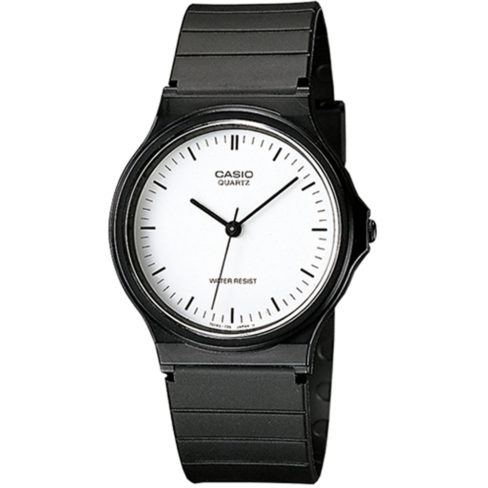 【CASIO 卡西歐】極簡時尚數字指針石英錶(白x黑/35mm)