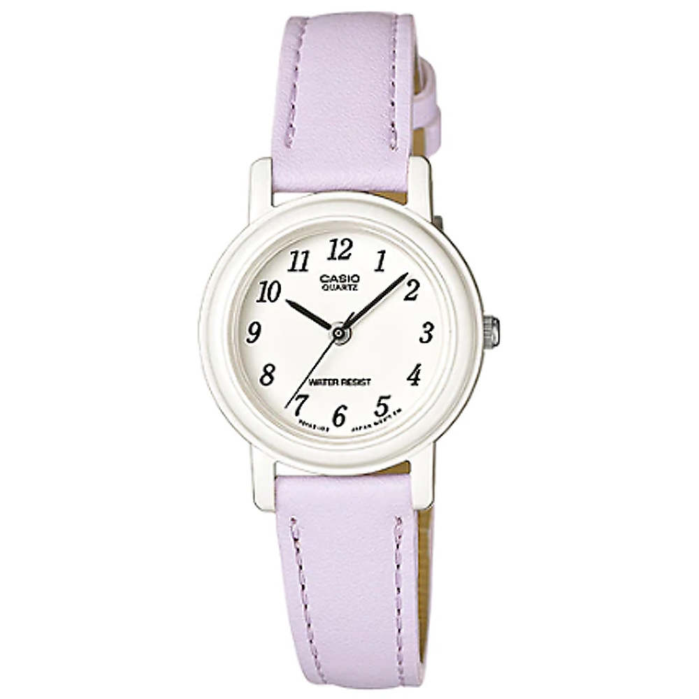 【CASIO 卡西歐】優雅風情時尚皮質腕錶(紫/26mm)