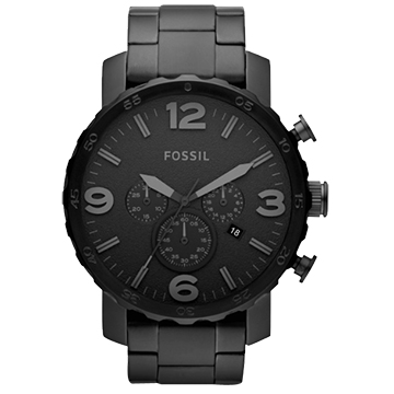 FOSSIL 大世紀戰神三眼計時腕錶-IP黑(JR1401)