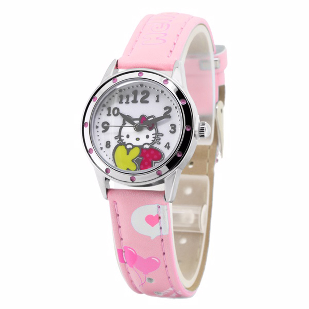 Hello Kitty 繽紛樂園俏麗腕錶-粉紅