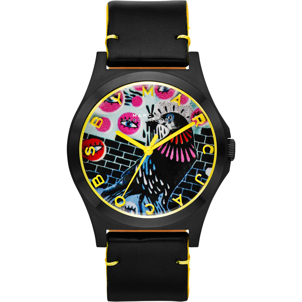 Marc Jacobs Holiday Henry 塗鴉藝術時尚腕錶-黑/40mm(MBM8621)