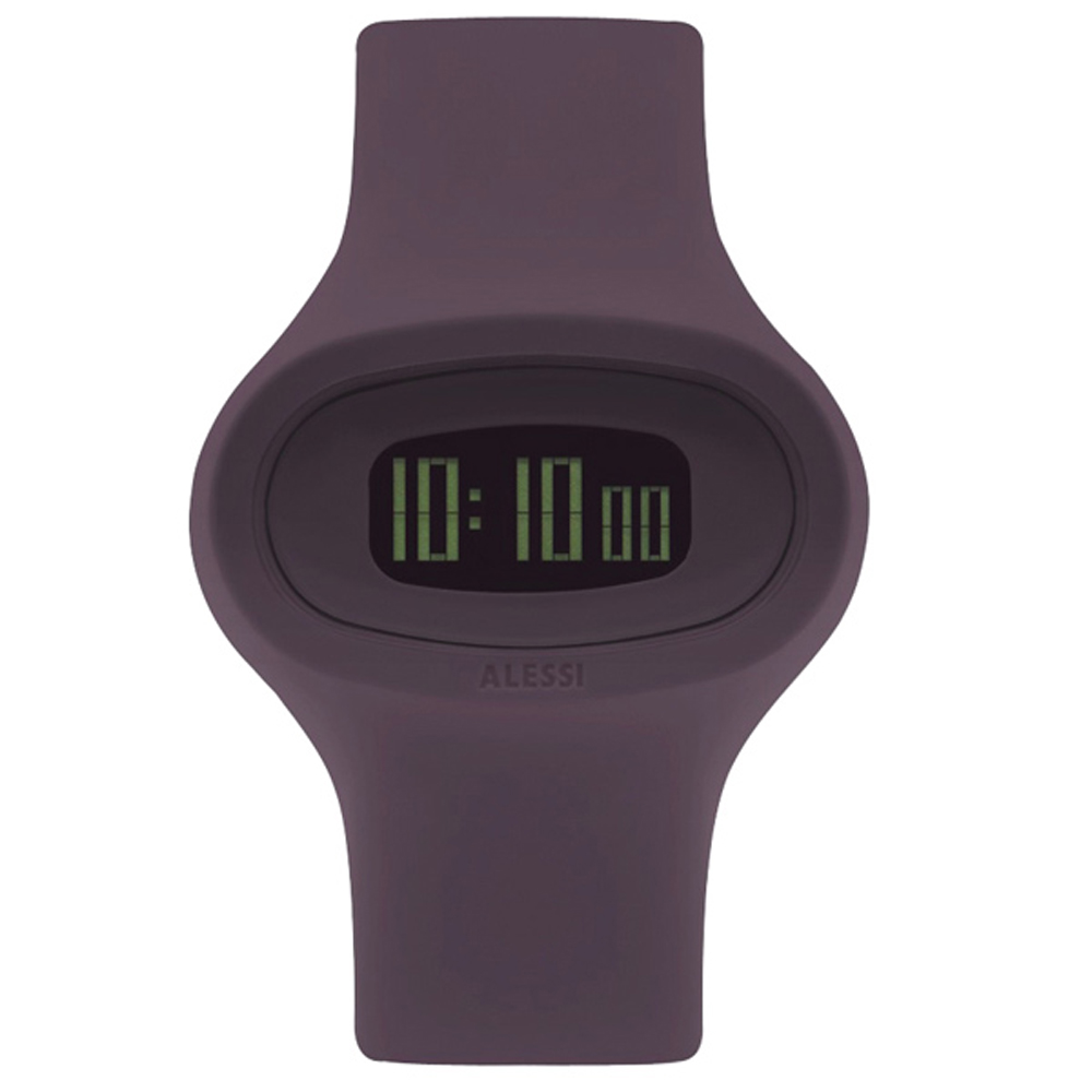 ALESSI 清晰潮流電子腕錶-紫