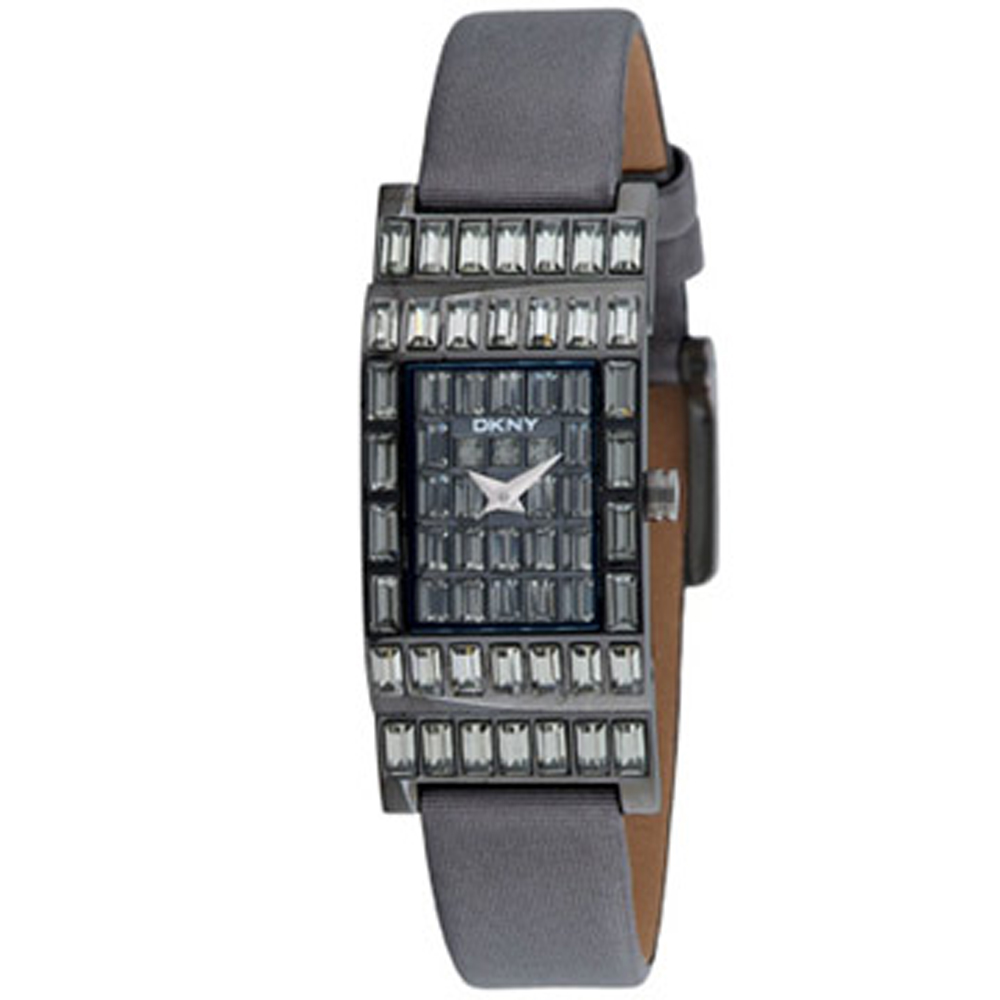 DKNY 簡約奢華晶鑽腕錶(灰)
