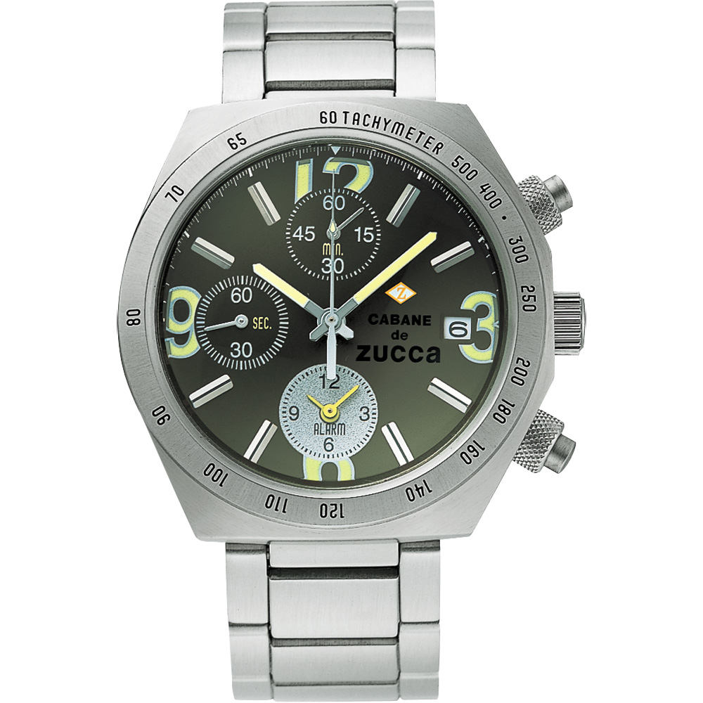 CABANE de ZUCCA 奇幻新世界計時腕錶-綠/銀7T62-0JY0D
