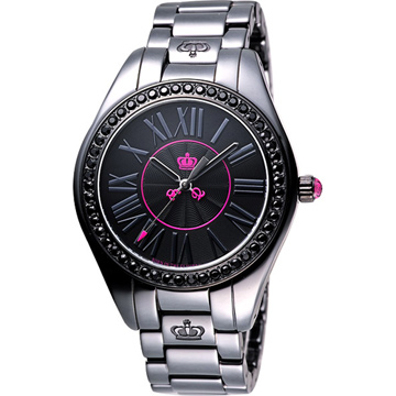 Juicy Couture 美麗俏佳人陶瓷晶鑽腕錶(J1900745)-黑
