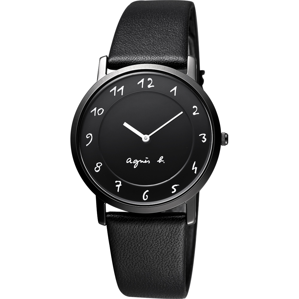 agnes b. 法國時尚簡約風情腕錶(BG4002P1)-黑