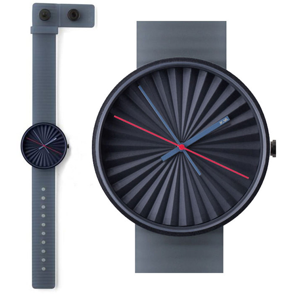 NAVA DESIGN Plicate watch 摺扇美學時尚腕錶-深藍