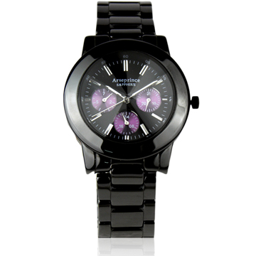 【Arseprince】耀眼未來高精密三眼中性錶-紫