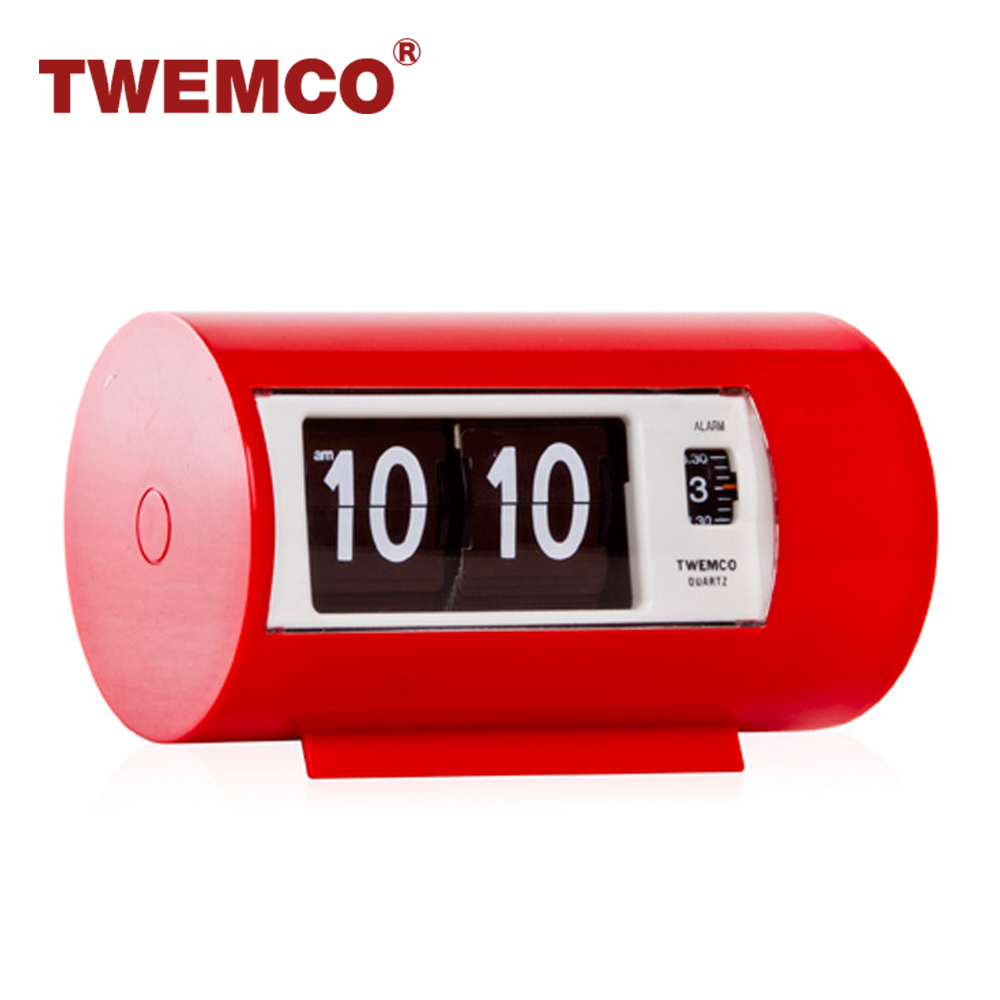 TWEMCO 機械式翻頁鐘 德國機芯 圓筒小鬧鐘 AP-28紅色
