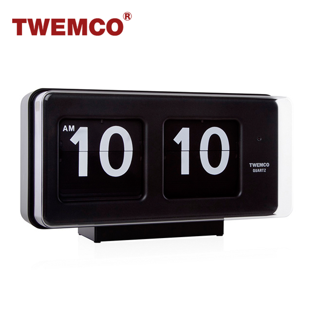 TWEMCO 機械式翻頁鐘 德國機芯 大數字可壁掛及桌放 BQ-50 黑色