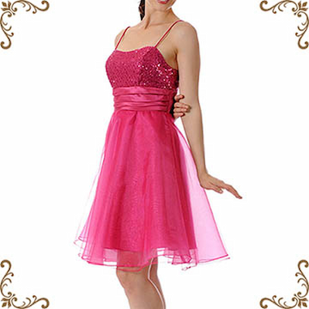 『摩達客』美國進口Landmark細肩帶桃粉紅星閃蓬紗裙派對小禮服/洋裝(含禮盒/附絲巾)