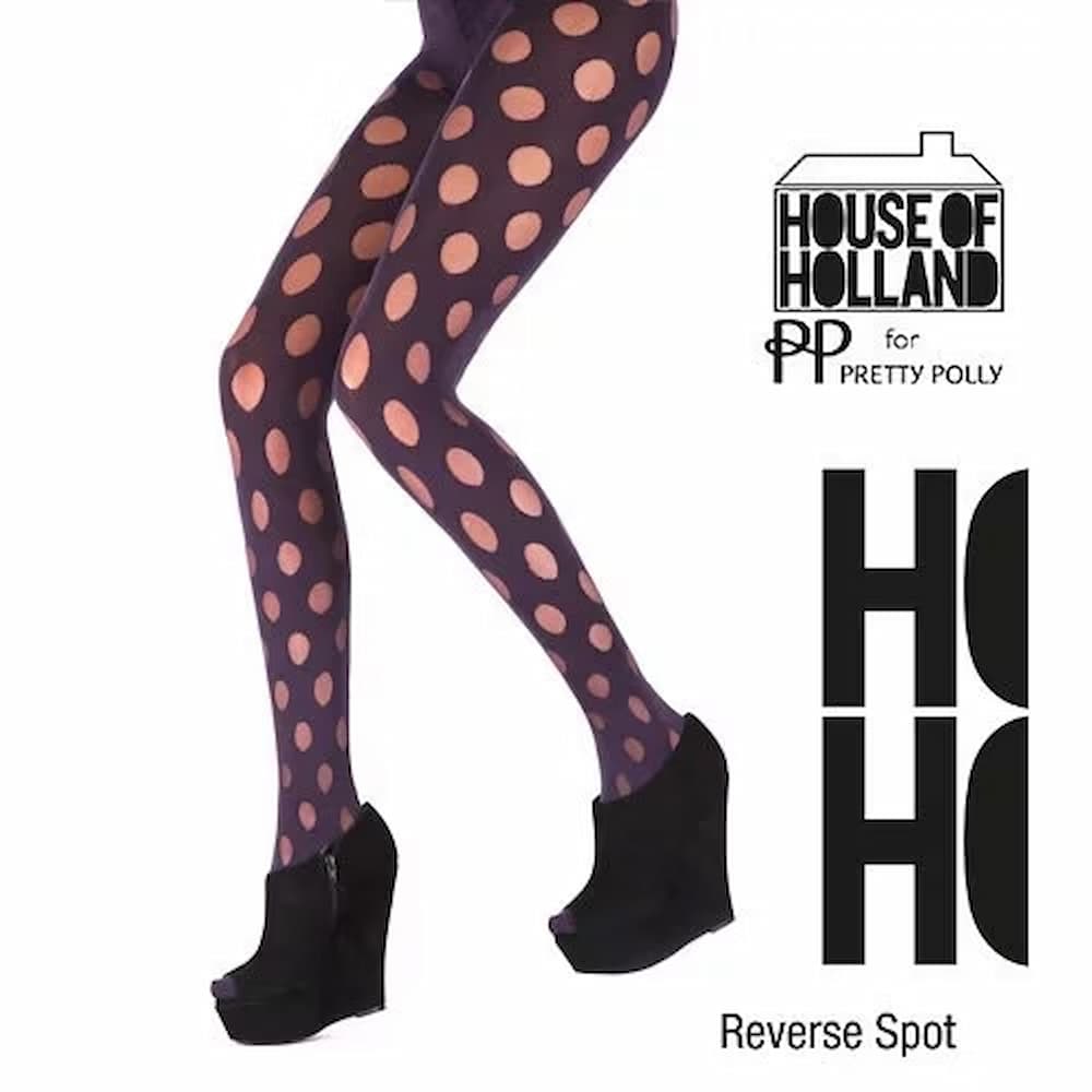『摩達客』英國進口【House of Holland】時尚圓點花紋彈性褲襪(紫色)