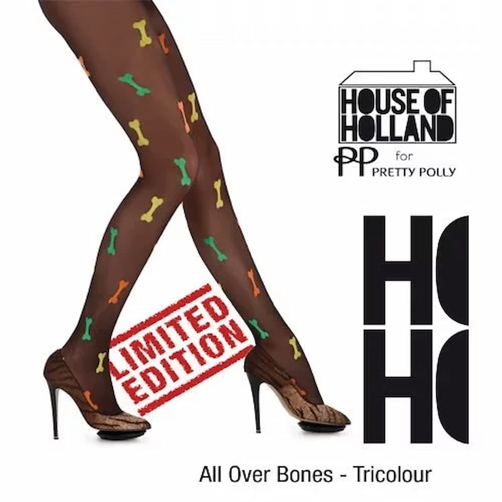 『摩達客』英國進口【House of Holland】彩色小骨頭彈性絲襪