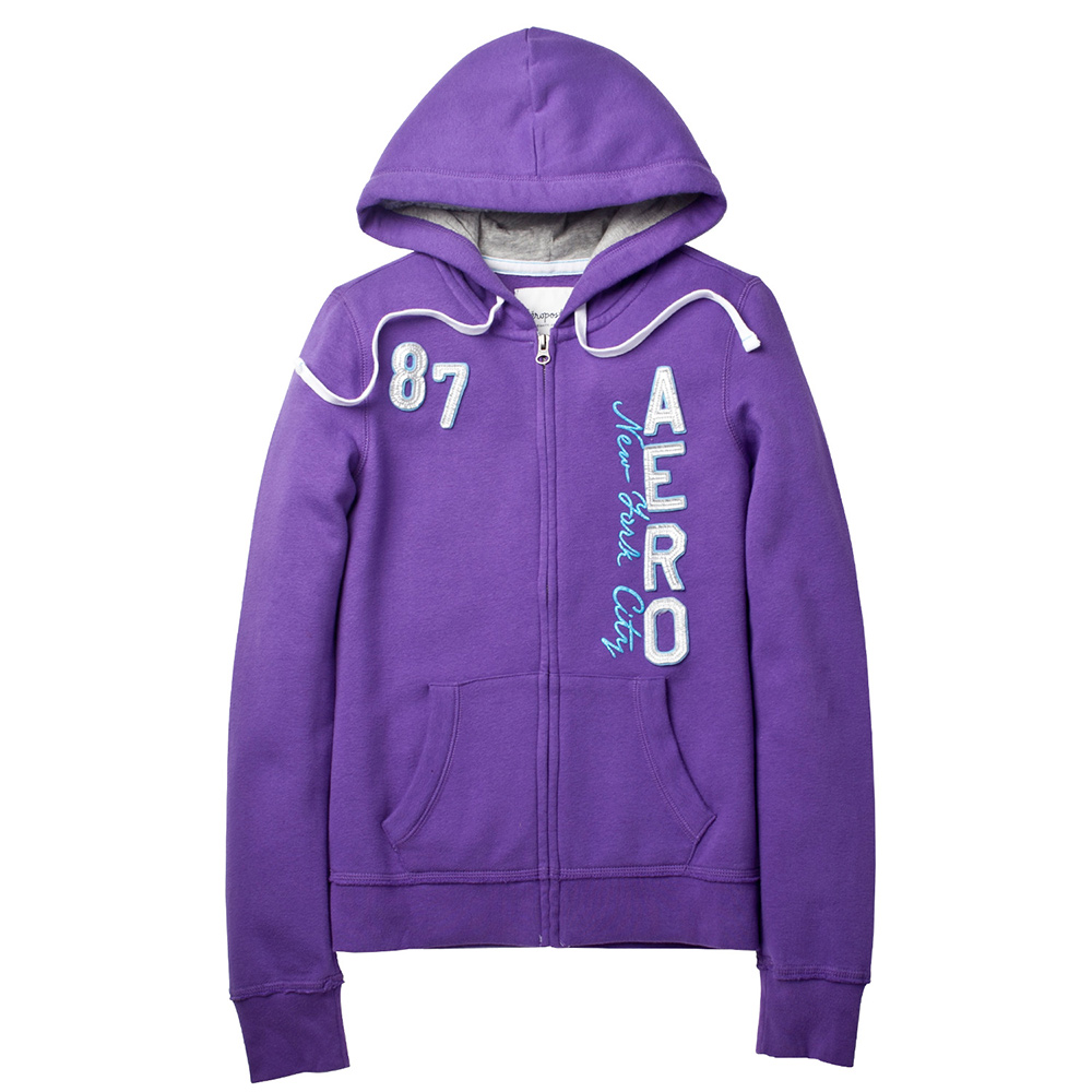【 Aéropostale 】紐約AERO 87街頭風 連帽外套(紫色)