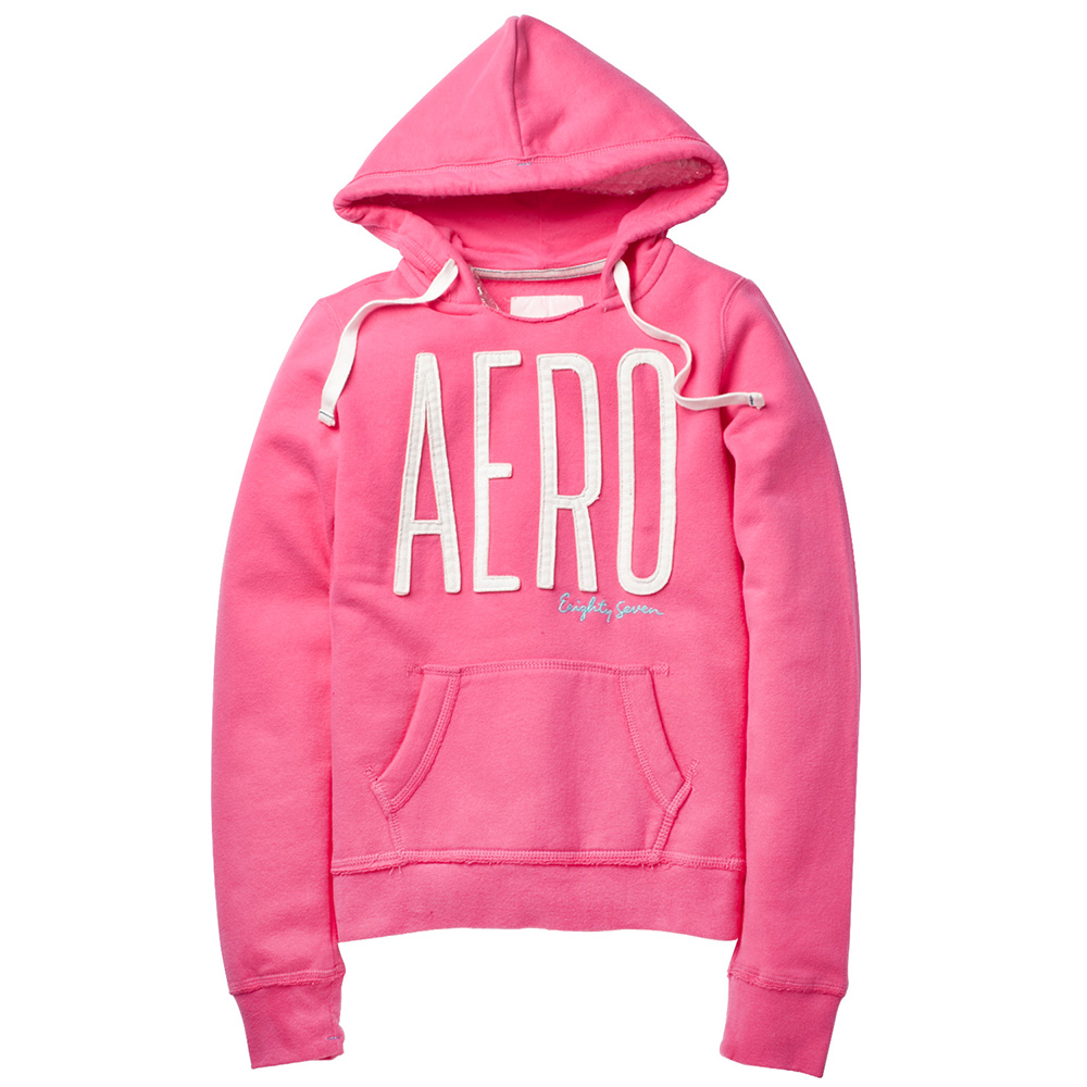 【 Aéropostale 】AERO 經典款 連帽口袋上衣(粉紅色)
