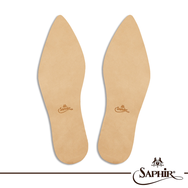 植物鞣革鞋墊(尖頭)：柔軟、透氣與舒適的高級牛皮鞋墊【SAPHIR莎菲爾 - 金質】